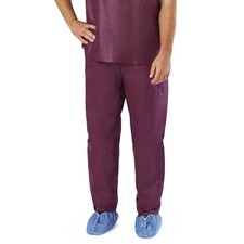 Medline Disposable Unisex 2-pocket Scrub Pants Elastic Waist 30 prs Sz L
