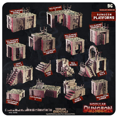 Tabletop Terrain Plattformen 28 32mm | DnD Warhammer | 16K Resin Gelände Scatter