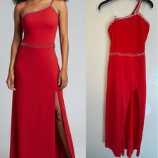 Kelle custom solo rhinestoned asymmetrical dress maxi leotard Dance Costume MA