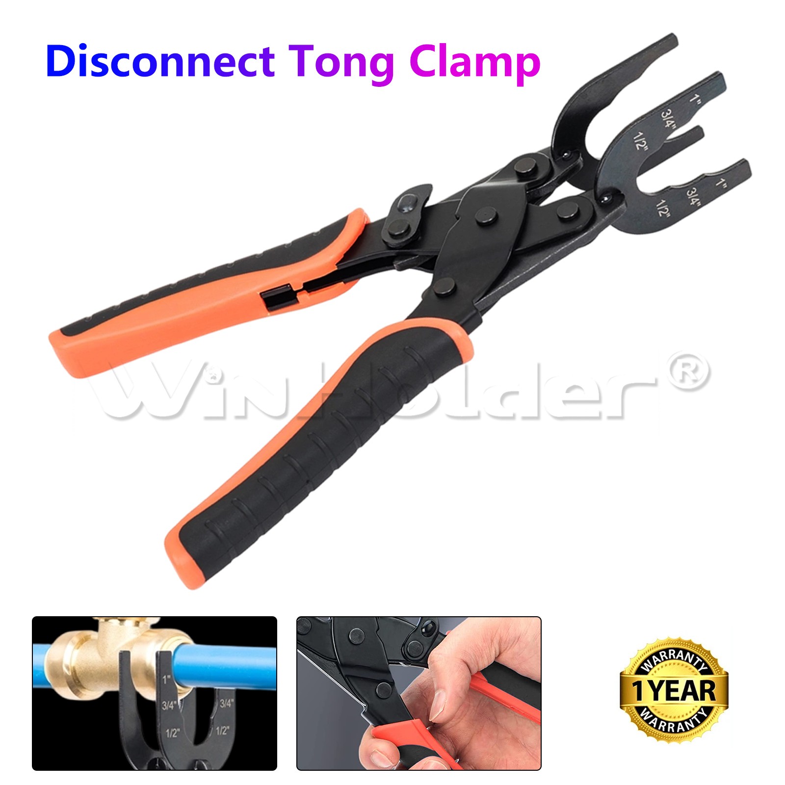 Disconnect Tong Pliers for Push to Connect 1/2'' 3/4'' 1'' Fittings Removal Tool