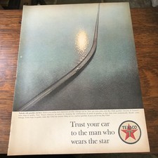 1963 TEXACO Trust your car to the man who wears the star - Vintage Print Ad