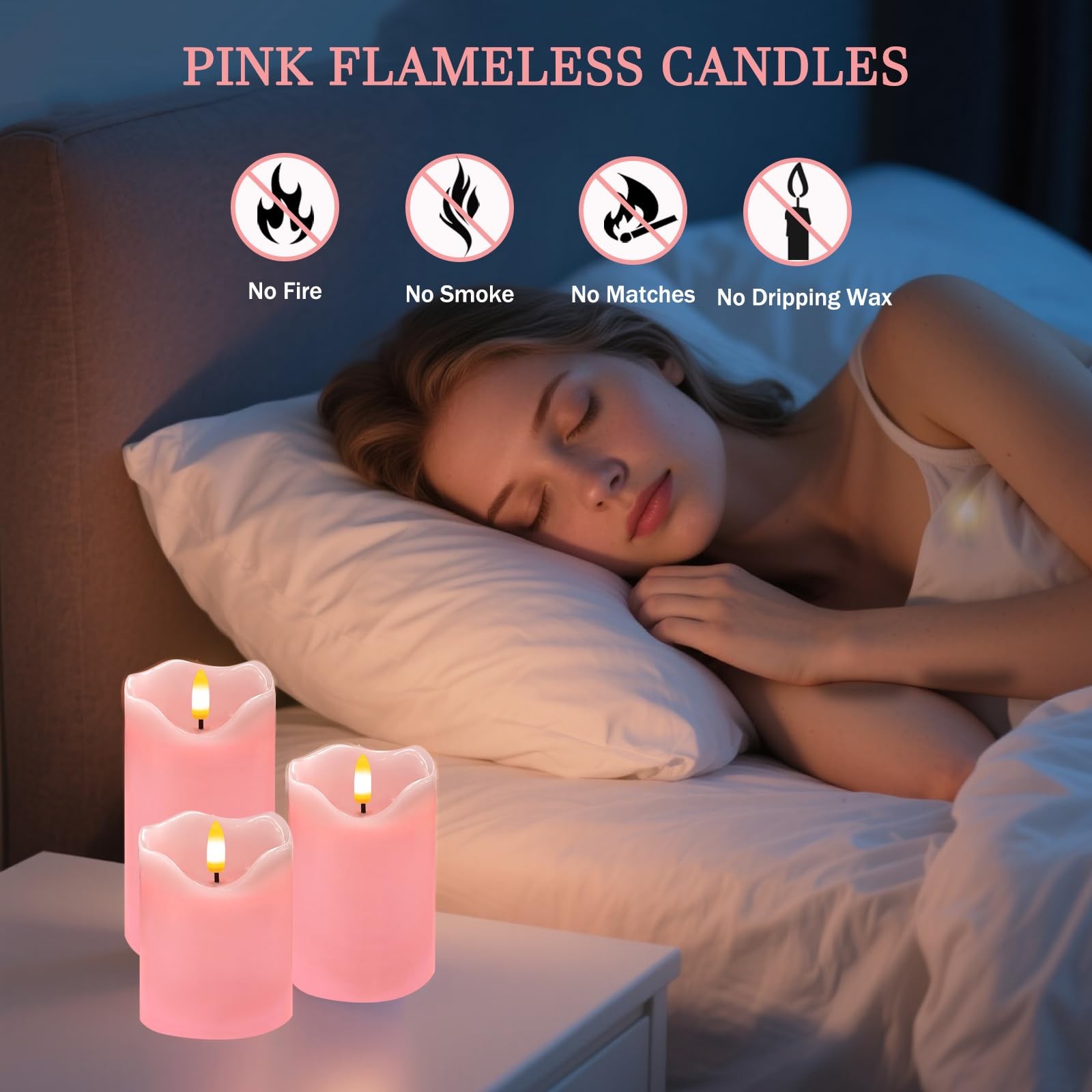 Best VEEKI Flameless Candles Light Set of 3 Flickering LED Candle with Remote