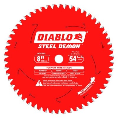 Diablo Tools, 8in. 54 Tooth Saw Blade for Metal, Blade Diameter 8 in, Included