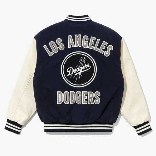 Men's LA Dodgers Blue Wool & White Sleeves Jacket Baseball  Varsity Jacket image 2