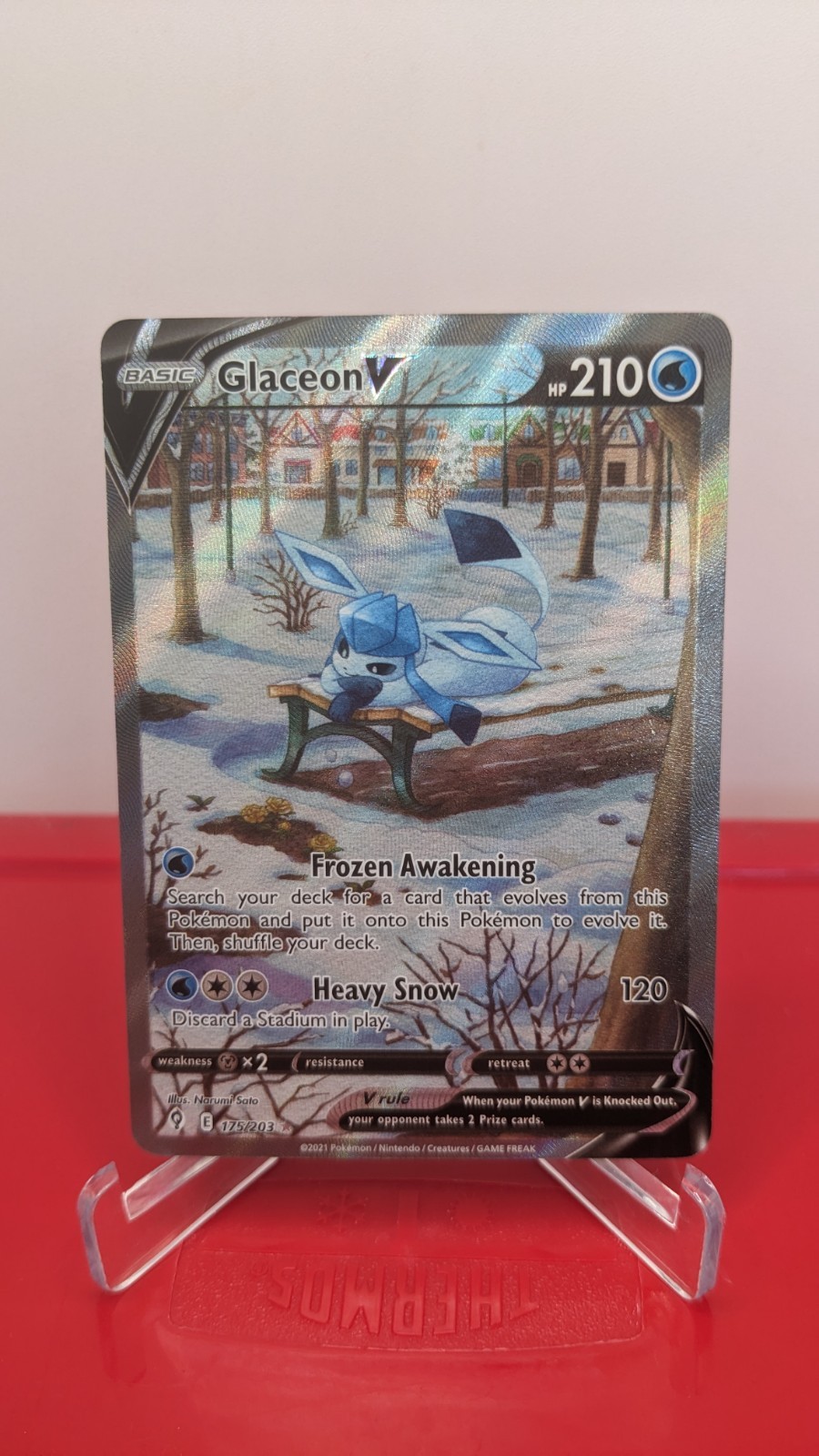 Pokemon TCG Glaceon V Alternate Full Art 175/203 Swsh07: Evolving Skies Holo