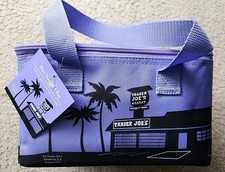 Trader Joe's Purple MINI TOTE INSULATED COOLER TRAVEL LUNCH BEACH BAG Lavender
