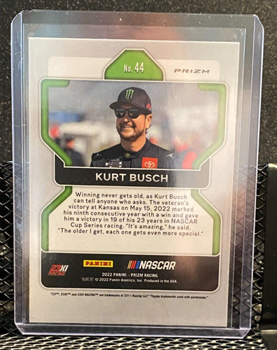 π₯ Kurt Busch 2022 Prizm Racing Blue Prizm Card # - 44π₯ - Picture 2 of 2