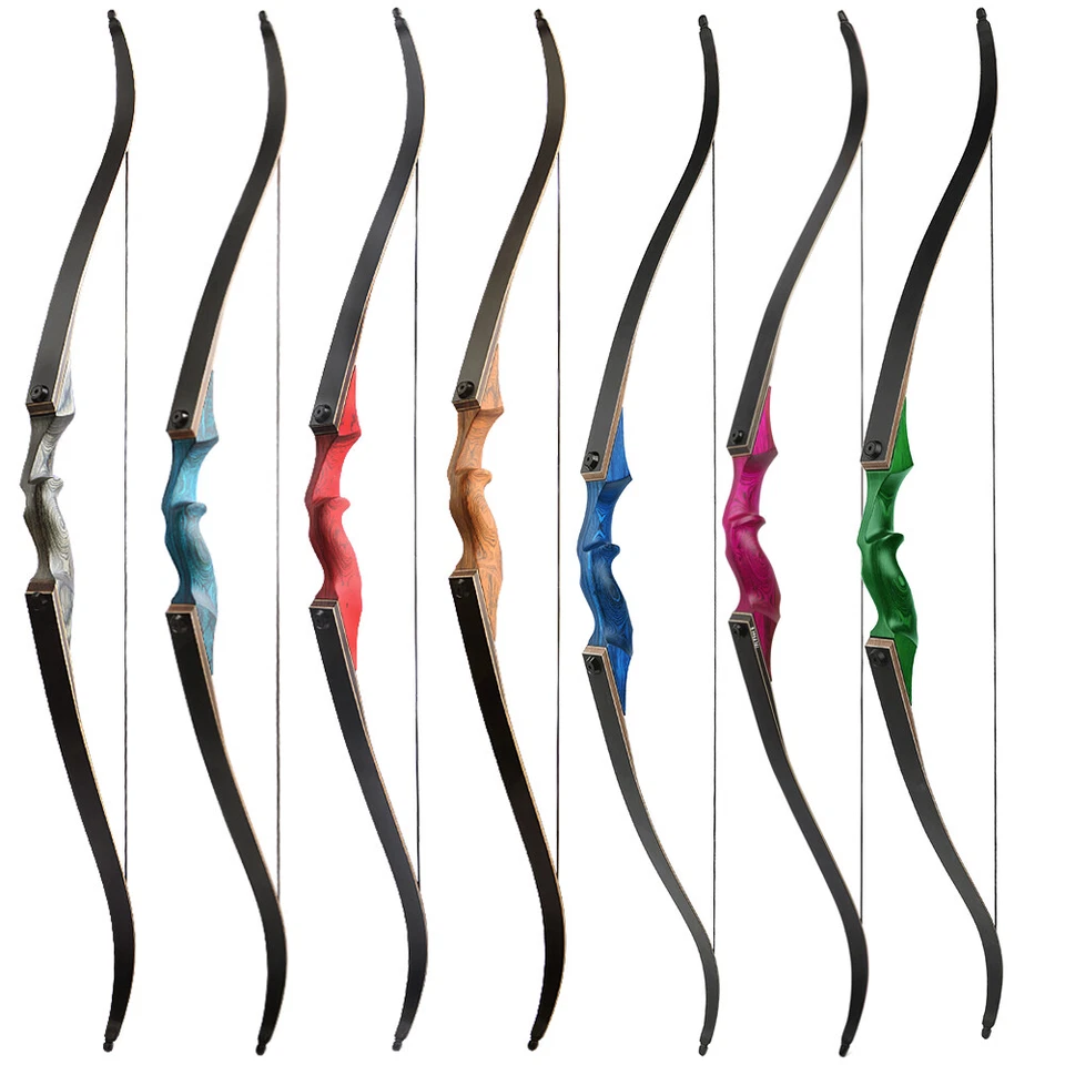 60'' Archery Hunting Bow Takedown Recurve Bow 20-60lbs Wooden RH LH Black Hunter - Image 2 of 4