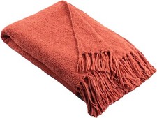 Chenille Throw Textured Fringed 130cm x 180cm By Appletree Loft 7 Colours