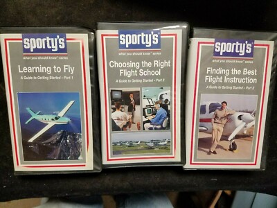 Sporty's Learning to Fly A Guide to Getting Started VHS Tapes Parts 1 2 3