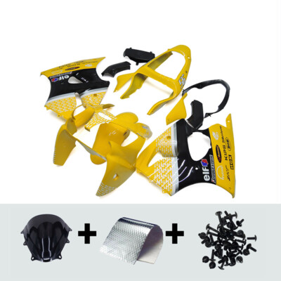 エルフモール Yellow Black ABS Fairing For Kawasaki ZX-6R 2000 2001 2002 Ninja