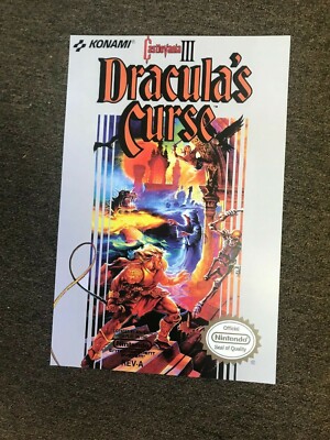 Castlevania 3 III Dracula's Curse NES Nintendo Video Game Art Poster - 12'' x 18''