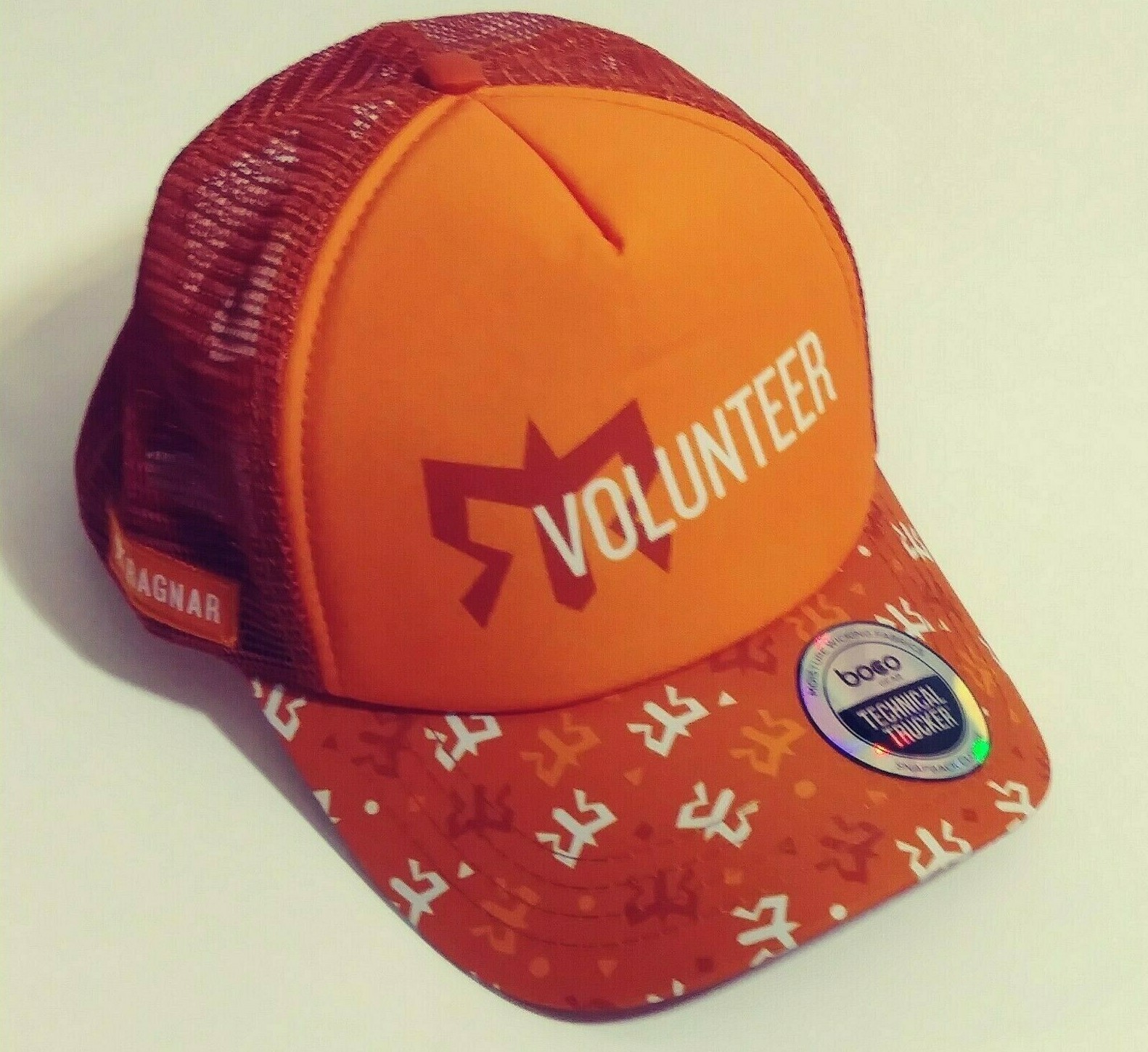 Ragnar Relay Volunteer Boco Gear Trucker Mesh Baseball Cap Hat Orange Snapback eBay