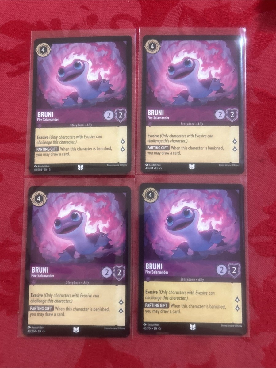 4x Lorcana Shimmering Skies - Bruni - Fire Salamander #40/204 NM