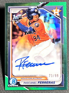 2024 Bowman Chrome 1st GREEN REFRACTOR PROSPECT ROOKIE AUTO Pascanel Ferreras/99