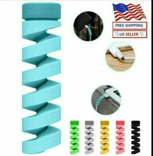 8pc Universal Twist Spiral Cable Protector Saver Cover For all Mobile Cell Phone - Image 3 of 4