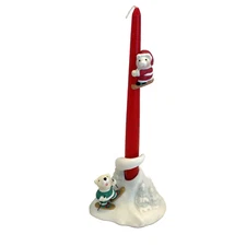 Christmas Skiing Kittens Candle Holder w/Candle Hugger CANDLE NOT INCLUDED