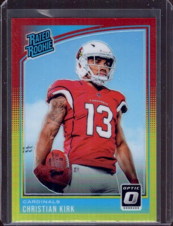 CHRISTIAN KIRK 2018 Donruss Optic #163 Red & Yellow Holo Prizm Rated Rookie RC