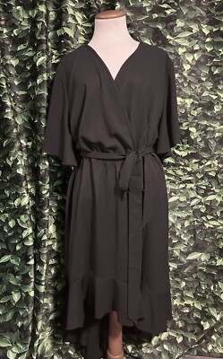 Bloomchic Fit and Flare Dress Black Elastic Waist Womens Plus 20 New
