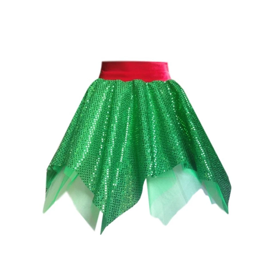 Girls CHRISTMAS Skirts Costumes ELF Mrs Claus CANDY CANE Dance SHOW Fancy Dress - Image 3 of 4
