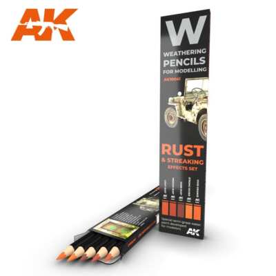AK Interactive Weathering Pencils Rust & Streaking Effects Set Modellbau Rost