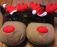 Christmas Moose Mens Slippers Size M-Brand New-SHIPS N 24 HOURS