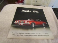 Vintage 1973 Pontiac All Models OEM Dealer New Car Sales Brochure NOS