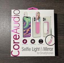 Core Audio Rechargeable Selfie Light  Mirror for Smartphones 3-Modes   Pink