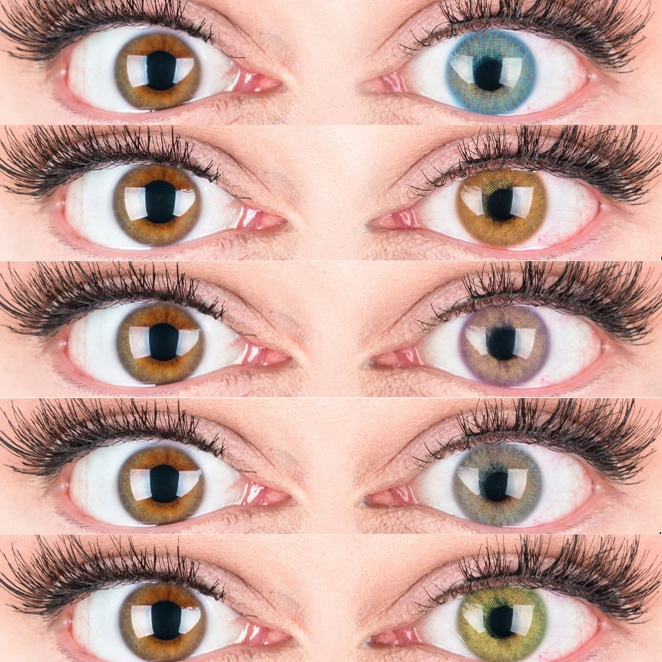 Stark deckende Farbige Kontaktlinsen Mit & Ohne Stärke - Blau Grau Grün Braun