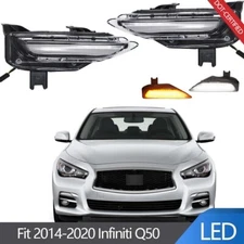 Fit Infiniti Q50 Q50S Sport 2014-2020 Swithback LED Sequential Signal Fog Lights