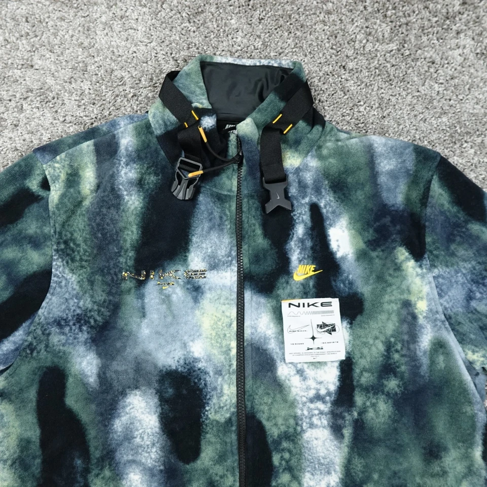 Chaqueta Nike Para Hombre Extra Grande Polar Cremallera Completa Camuflaje Gorpcore Malla Forrada Foto 2 de 4