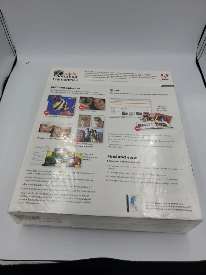 2006 Adobe PHOTOSHOP Elements 4.0 for Macintosh MAC Software New Sealed  - Image 2 of 2