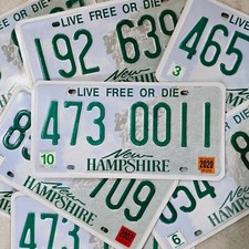NEW HAMPSHIRE LICENSE PLATE 🔥FREE📬🔥 1 w/RANDOM #'s ~ LIVE FREE OR DIE GRAPHIC