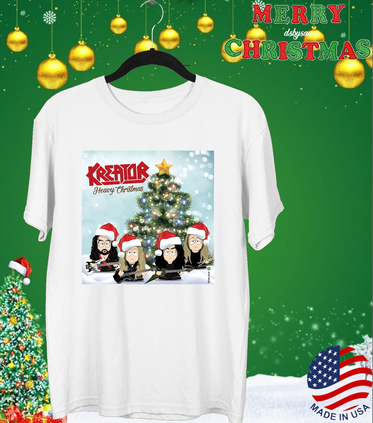 Kreator BAND heavy CHRISTMAS white T-shirt Unisex All sizes XY394