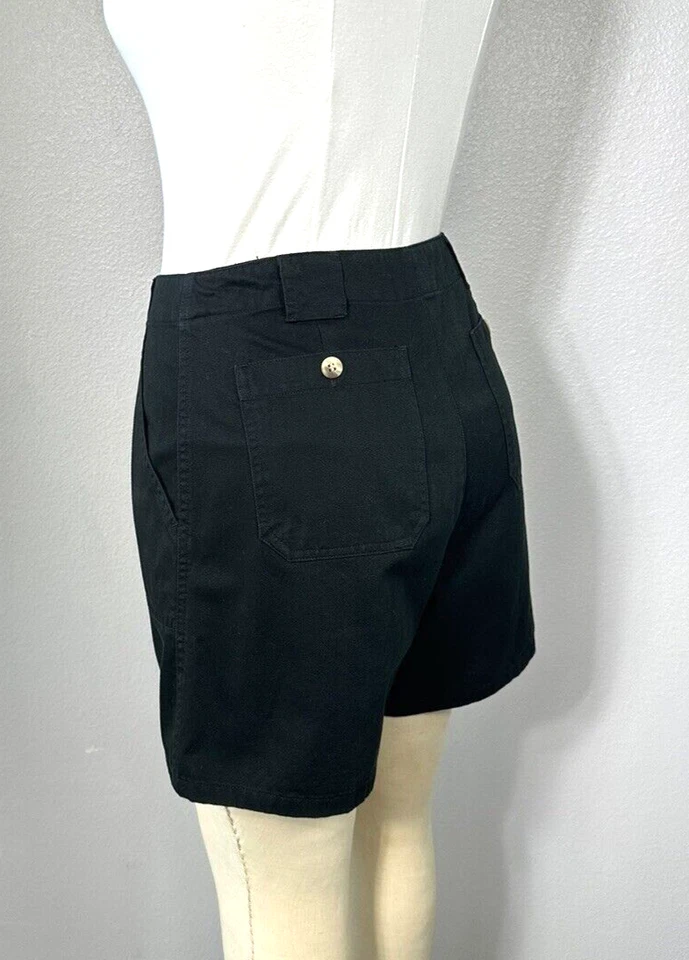 Rafaella Shorts Size 10 Women's Vintage Goth Flounce Black Cotton High Waist - Image 3 of 4