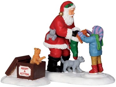 New Lemax Figurines 22045 Santa and Kittens Set of 2 New 2023 Christmas