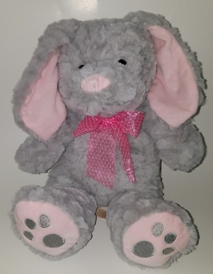 Dan Dee Gray Pink Bunny Rabbit Plush 12'' Stuffed Animal Toy Easter Basket SOFT