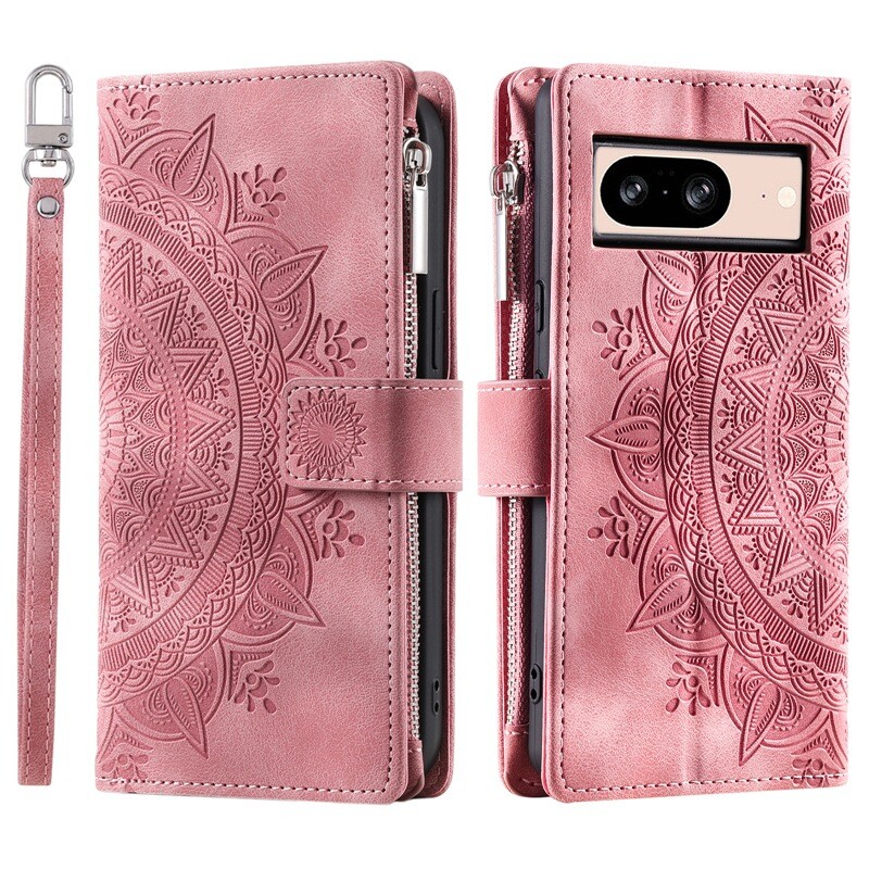 Phone Case For Google Pixel 9 8 7 Pro 6A PU Leather Wallet Flip Cover With Strap