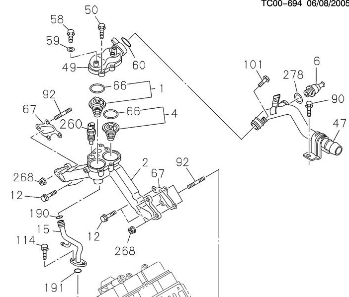 06-10-chevy-silverado-gmc-sierra-lbz-lmm-water-pump-outlet-pipe-hose