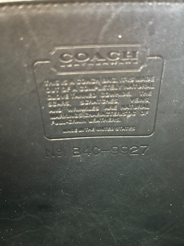 VIntage COACH WILLIS TOP HANDLE CROSSBODY BAG BRASS 9927 Navy Leather