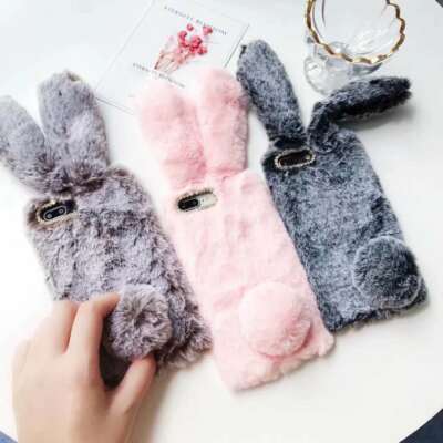 Plush Rabbit Phone Case for Xiaomi 15 14 13 12 11 11T 14T 12T Poco X7 M6 X3 F7