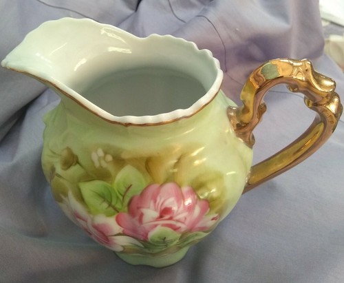 VTG LEFTON Hand Painted China Pink Rose Pitcher 4172 Japan