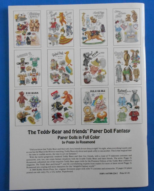 The Teddy Bears Paper Doll Fantasy Book, vintage 1984 Peggy Jo Rosamond