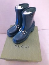 Gucci Gummistiefel, Horsebit, Boots, Gr. 39, grün, innen gepolstert neu