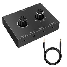 New 4 Port Audio Switch Stereo Audio Switcher Splitter 4 In 1 Out / 4 In 1 Out