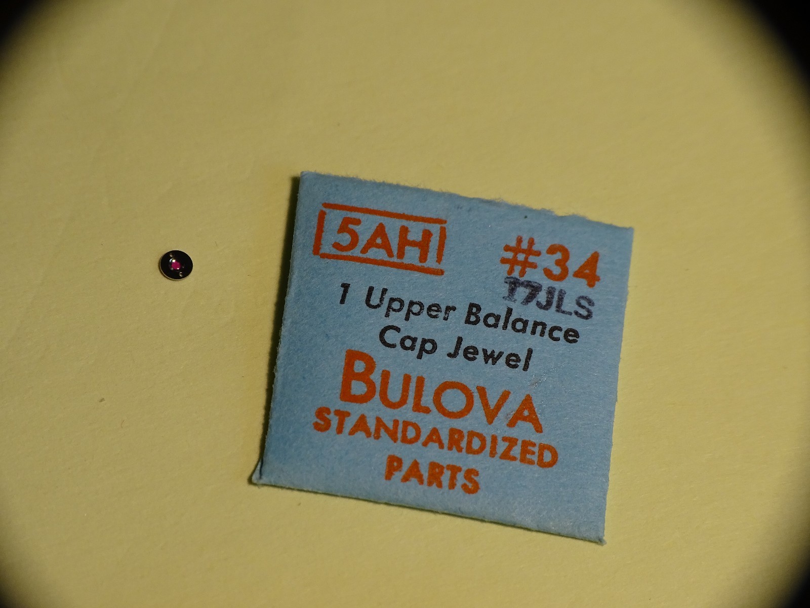 Piece Watch Watchmaking Bulova 5AH Upper Balance Cap Jewel 17JLS eBay