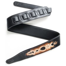 Leder-Gitarrengurt Serpent Black 1350mm 65mm Hochwertig Serpent Grafik Schwarz