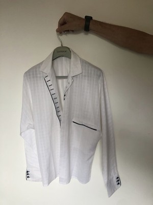 Original Versace Bluse, Damen Gr. 42 Baumwolle weiß