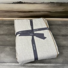 West Elm European Flax Linen Merrow Edge Duvet Twin Natural Flax/Terracotta NWOT