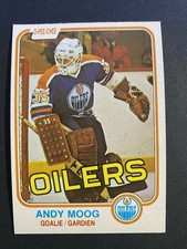 1981-82 O-Pee-Chee Hockey Andy Moog Oilers Rookie Card #120 (a)